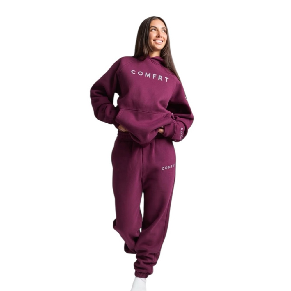 NWT COMFRT Tranquil Limited Edition Plum Hoodie Sweatshirt Size Small - Picture 3 of 4